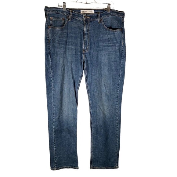 Levi Strauss Signature Blue Jeans Men's 38‎ x 32 Denim S67 athletic Fit Straight - Picture 1 of 11